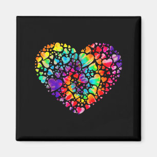 Colorful Tye Dye Die Tie Heart Valentines Day Gift Magnet