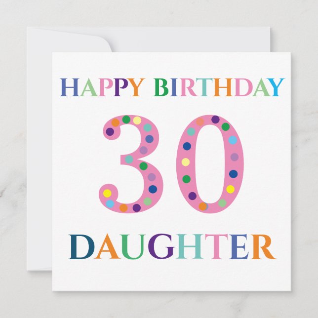 Colorful Typography Happy Birthday Daughter Card (Front)