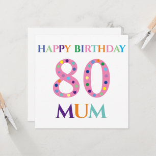 Colorful Typography Happy Birthday Mom Card