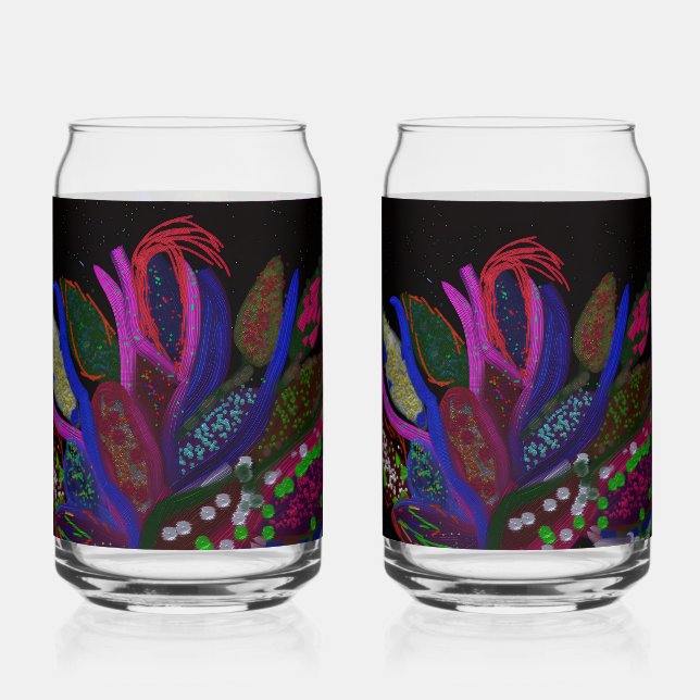 Colorful Undersea Life Can Glass (Front)