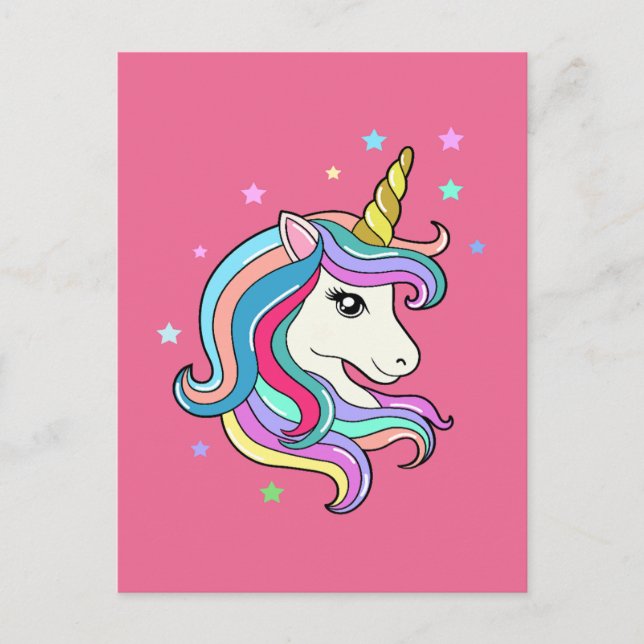 Colorful Unicorn Postcard (Front)