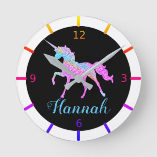 Colorful Unicorn Small Clock