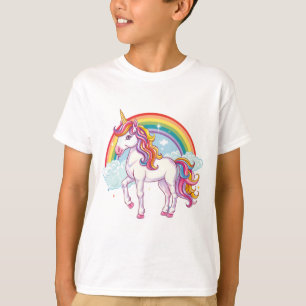 Colorful Unicorn with Rainbow – Cute Cartoon T-Shirt