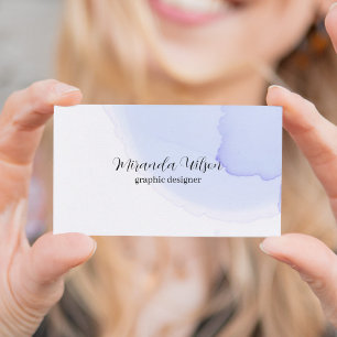 Colorful Unique Purple Watercolor Designer Business Card