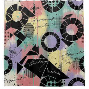 Colorful Urban Graffiti Pattern (10) Shower Curtain