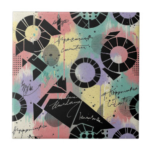 Colorful Urban Graffiti Pattern (10) Tile