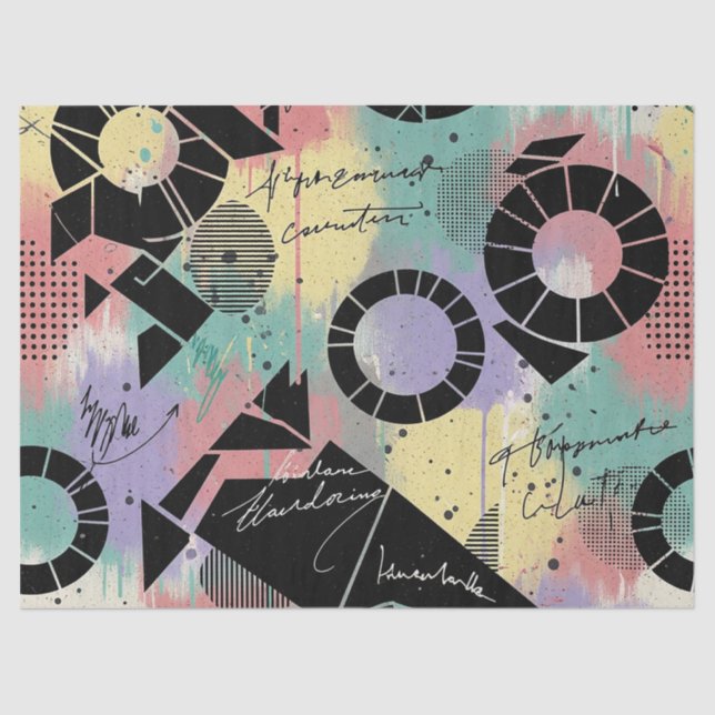 Colorful Urban Graffiti Pattern (10) Tissue Paper (Front)