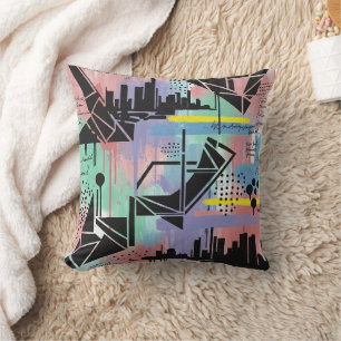 Colorful Urban Graffiti Pattern (11) Cushion