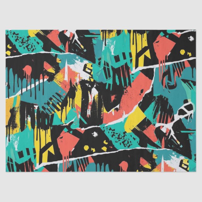 Colorful Urban Graffiti Pattern (13) Tissue Paper (Front)