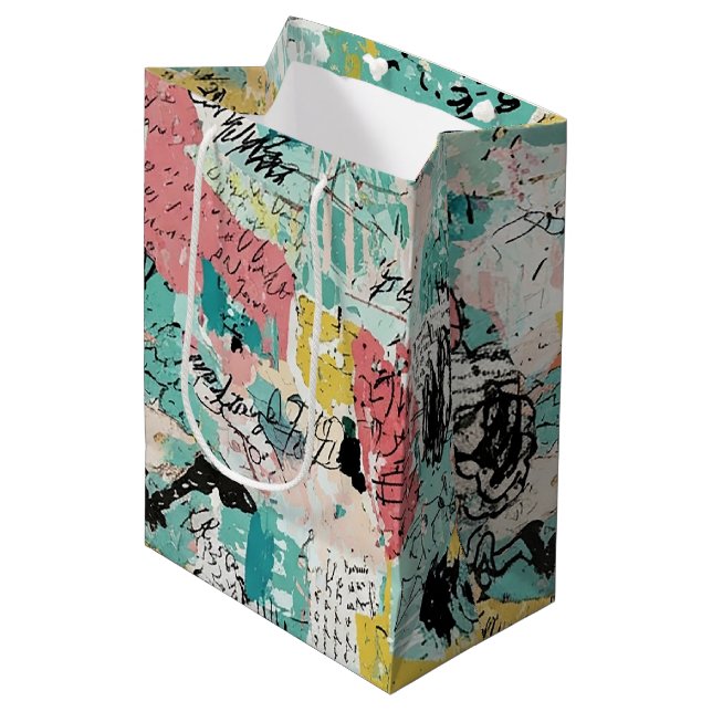 Colorful Urban Graffiti Pattern (2) Medium Gift Bag (Front Angled)