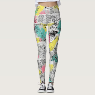Colorful Urban Graffiti Pattern (3) Leggings