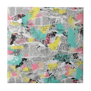 Colorful Urban Graffiti Pattern (3) Tile