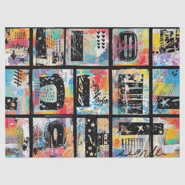 Colorful Urban Graffiti Pattern (5) Tissue Paper (Front)