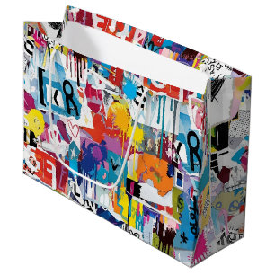 Colorful Urban Graffiti Pattern (8) Large Gift Bag