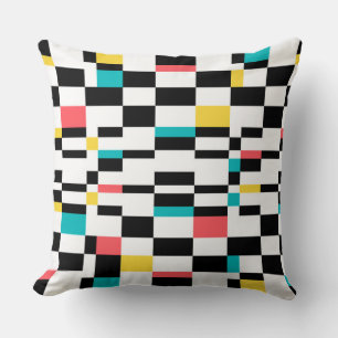 Colorful, urban, modern, trendy geometric pattern cushion