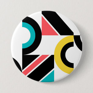 Colorful, urban, trendy, modern geometric art 7.5 cm round badge
