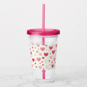 Colorful Valentine's day heart Acrylic Tumbler