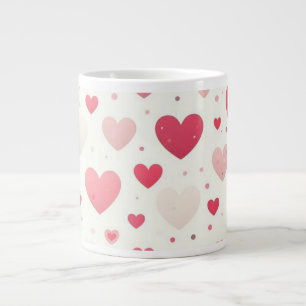 Colorful Valentine's day heart Large Coffee Mug