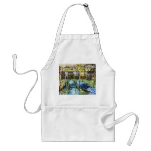 Colorful Venice Italy Gondola Painting Scene Standard Apron