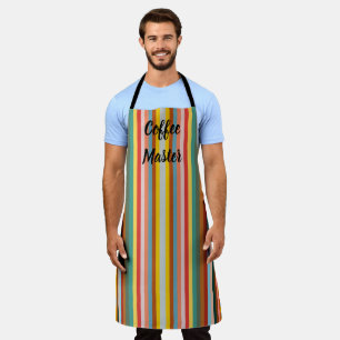 Colorful Vertical Retro Stripes Apron