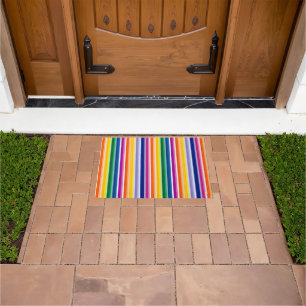Colorful Vertical Stripes Design Doormat