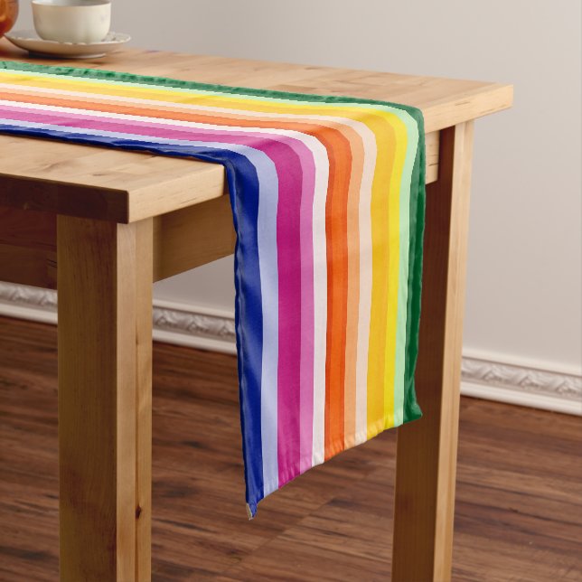 Colorful Vertical Stripes Design Short Table Runner (In Situ)