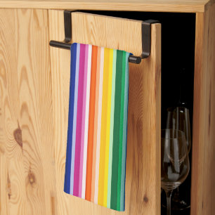 Colorful Vertical Stripes Design Tea Towel