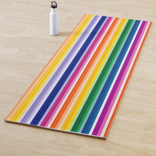Colorful Vertical Stripes Design Yoga Mat (In Situ)