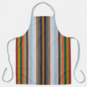 Colorful Vertical Stripes Of Fall And Winter  Apron