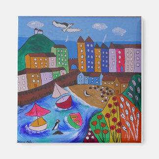 Colorful View of Tenby Magnet