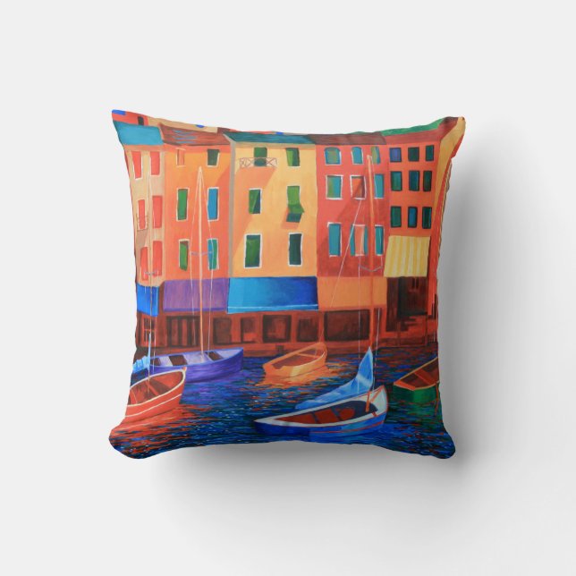 Colorful Village Accent Cushion (Front)