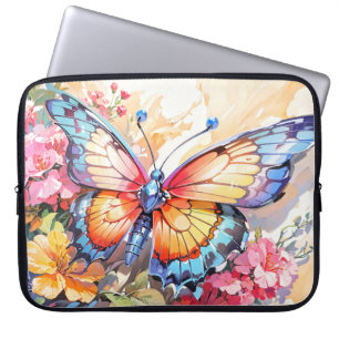 Colorful Vintage Butterfly Art Laptop Sleeve