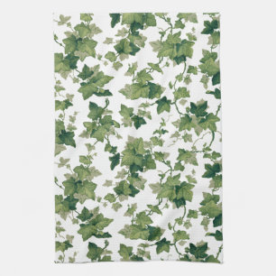 Colorful Vintage Climbing Ivy Tea Towel