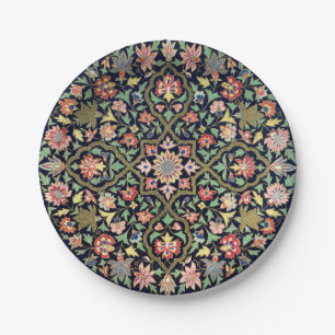 Colorful Vintage Floral Indian Mandala Pattern  Paper Plate