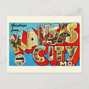 Colorful Vintage Kansas City  Postcard