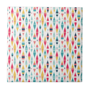 Colorful Vintage Mod Inspired Ceramic Tile