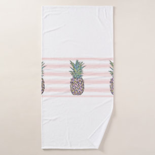 Colorful vintage pineapple bath towel