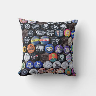 Colorful Vintage Retro Badge Collection Cushion