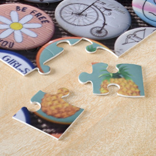 Colorful Vintage Retro Badge Collection Jigsaw Puzzle