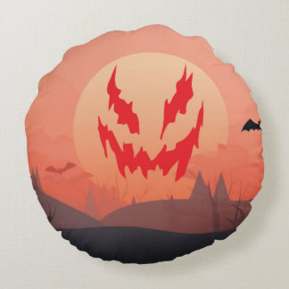 Colorful_Vintage_Retro_Sunset Round Cushion