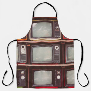 Colorful Vintage TVs, Coffee Shop. Apron