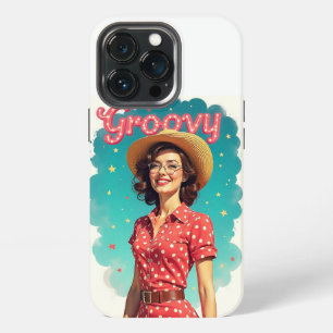 Colorful Vintage Woman iPhone/iPad Case Groovy