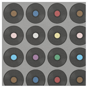 Colorful Vinyl Record classic  Fabric