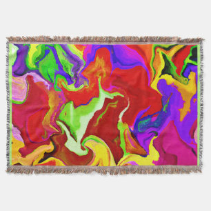 Colorful Vivid Abstractions Pattern Throw Blanket