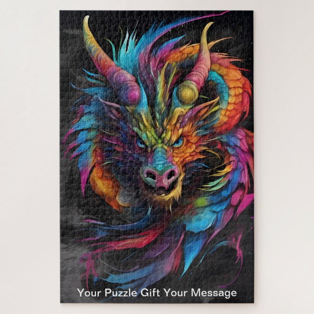 Colorful Vivid Dragon Jigsaw Puzzle (Vertical)