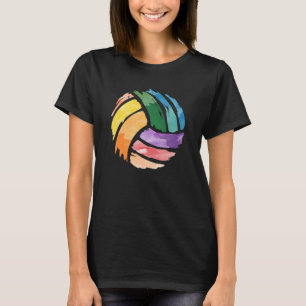 Colorful Volleyball Cute Colorsplash Ball Girls Te T-Shirt