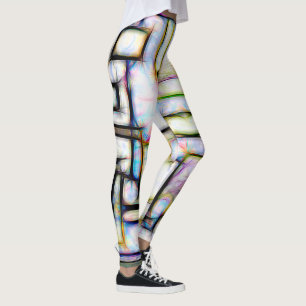 Colorful Watercolor Abstract Geometric Modern Leggings