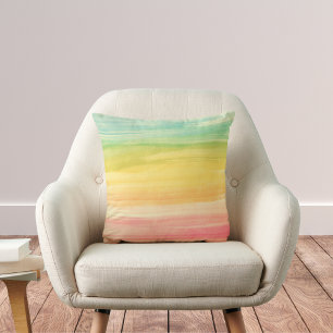 Colorful Watercolor Brushstrokes Cushion