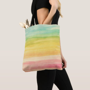 Colorful Watercolor Brushstrokes Tote Bag