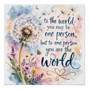 Colorful Watercolor Dandelion Inspirational Quote Poster
